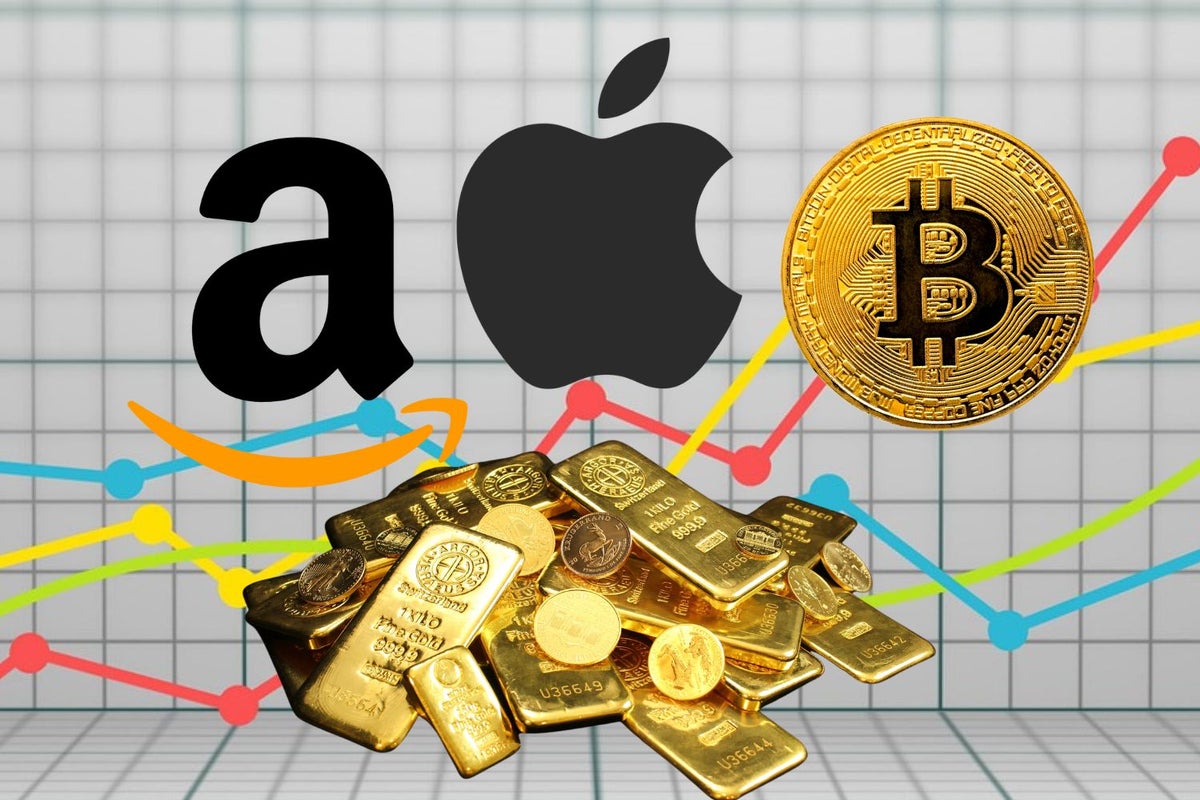How Much $1,000 Invested In Apple, Amazon, Bitcoin, Gold After Friday's Plunge Would Be Worth Upon Return To All-Time Highs